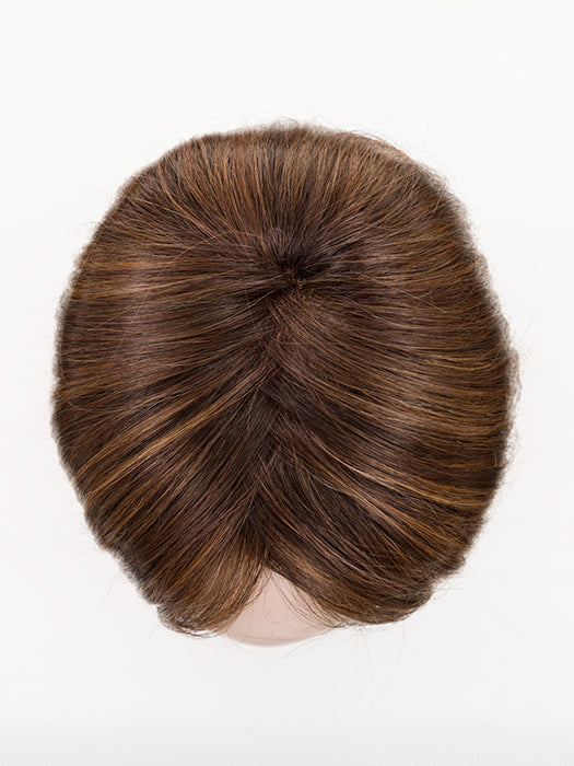 Chocolate Shaded 830.6.27 | Dark And Medium Brown Blended With Light Auburn Brown And Dark Strawberry Blonde With Shaded Roots