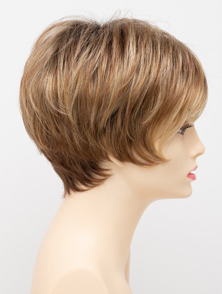 Golden Nutmeg | 27/26/23 R8 | 3-Tone blend of a Cinnamon Brown Base, Chocolate, Brown Roots, and Golden Blonde highlights