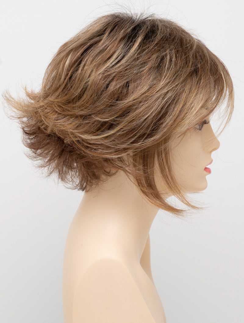 Golden Nutmeg | 27/26/23 R8 | 3-Tone blend of a Cinnamon Brown Base, Chocolate, Brown Roots, and Golden Blonde highlights