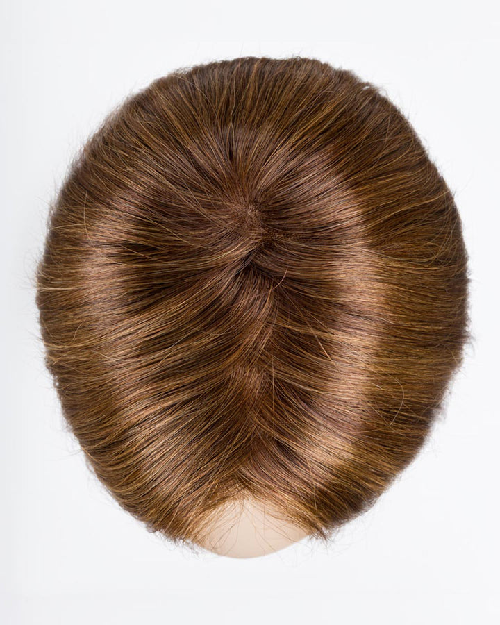 Mocca Rooted 830.12.27 | Medium Brown Blended With Light Auburn, Lightest Brown, And Dark Strawberry Blonde Blend With Shaded Roots