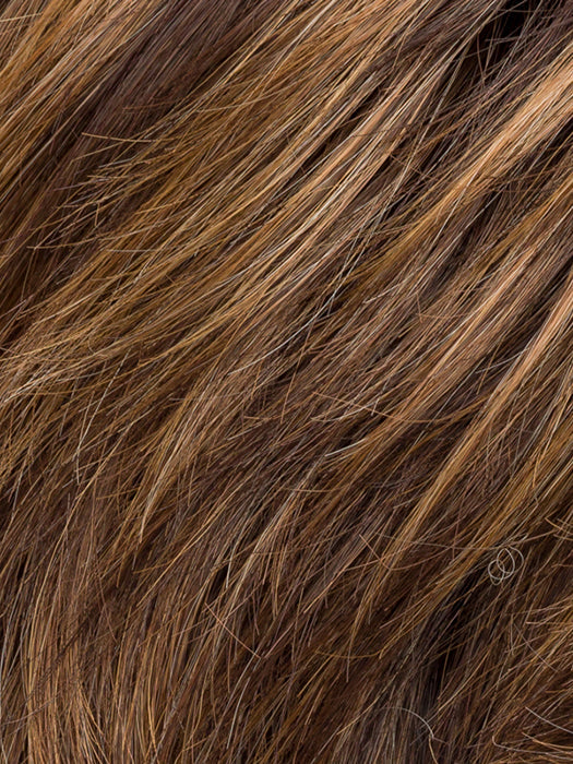 Chocolate Rooted 830.6.27 | Dark And Medium Brown Blended With Light Auburn Brown And Dark Strawberry Blonde With Shaded Roots