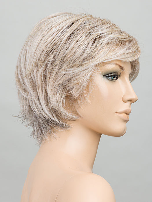 Silver Blonde Rooted 60.23.58 | Pearl White And Lightest Pale Blonde Mixed With Dark And Lightest Brown With Grey Blend And Shaded Roots