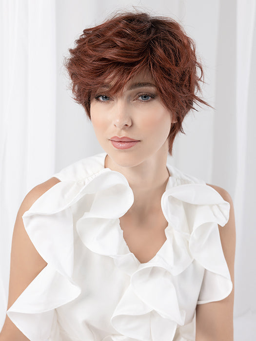 Wine Red Rooted 33.130.6 | Dark Auburn And Deep Copper Brown With Dark Brown Blend With Shaded Roots