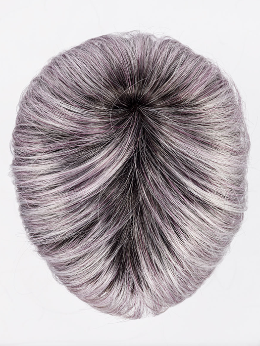 Metallic Purple Rooted | Pearl Platinum and Pure White with Black and Purple Blended throughout with Shaded Roots