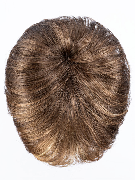 Mocca Lighted 8.30.27.26 | Medium Brown blended with Light Auburn, Dark Strawberry Blonde and Light Golden Blonde with Highlights Throughout and Concentrated in the Front