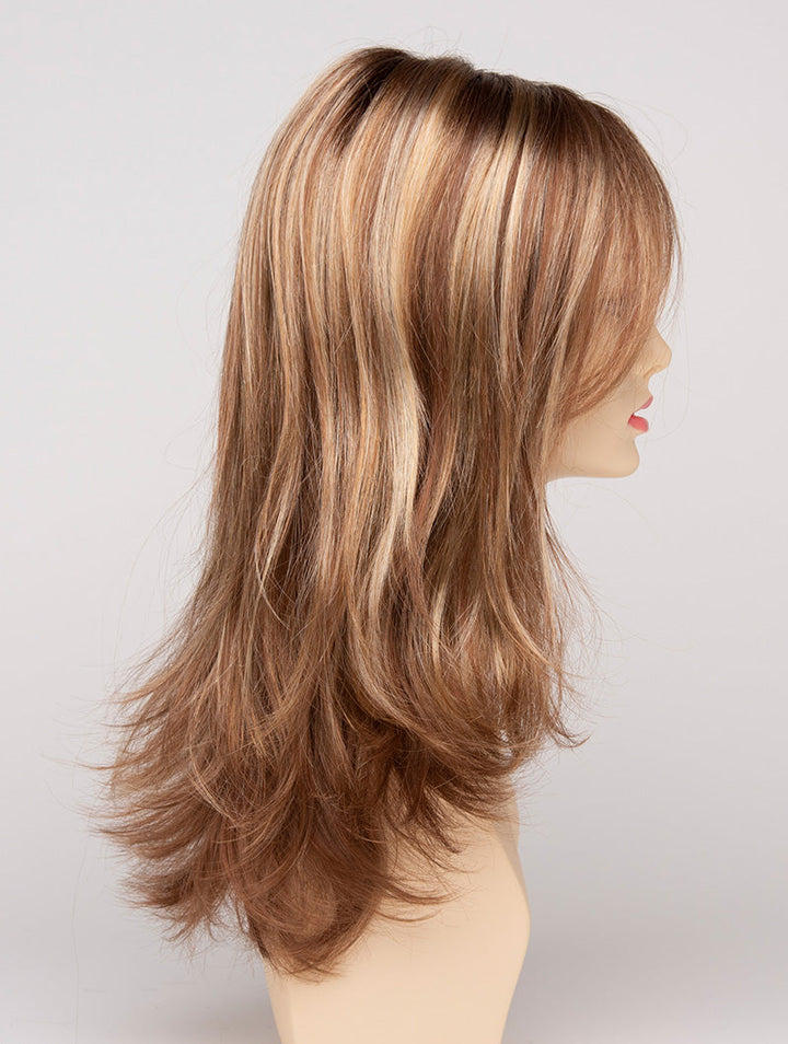 Golden Nutmeg | 27/26/23 R8 | 3-Tone blend of a Cinnamon Brown Base, Chocolate, Brown Roots, and Golden Blonde highlights