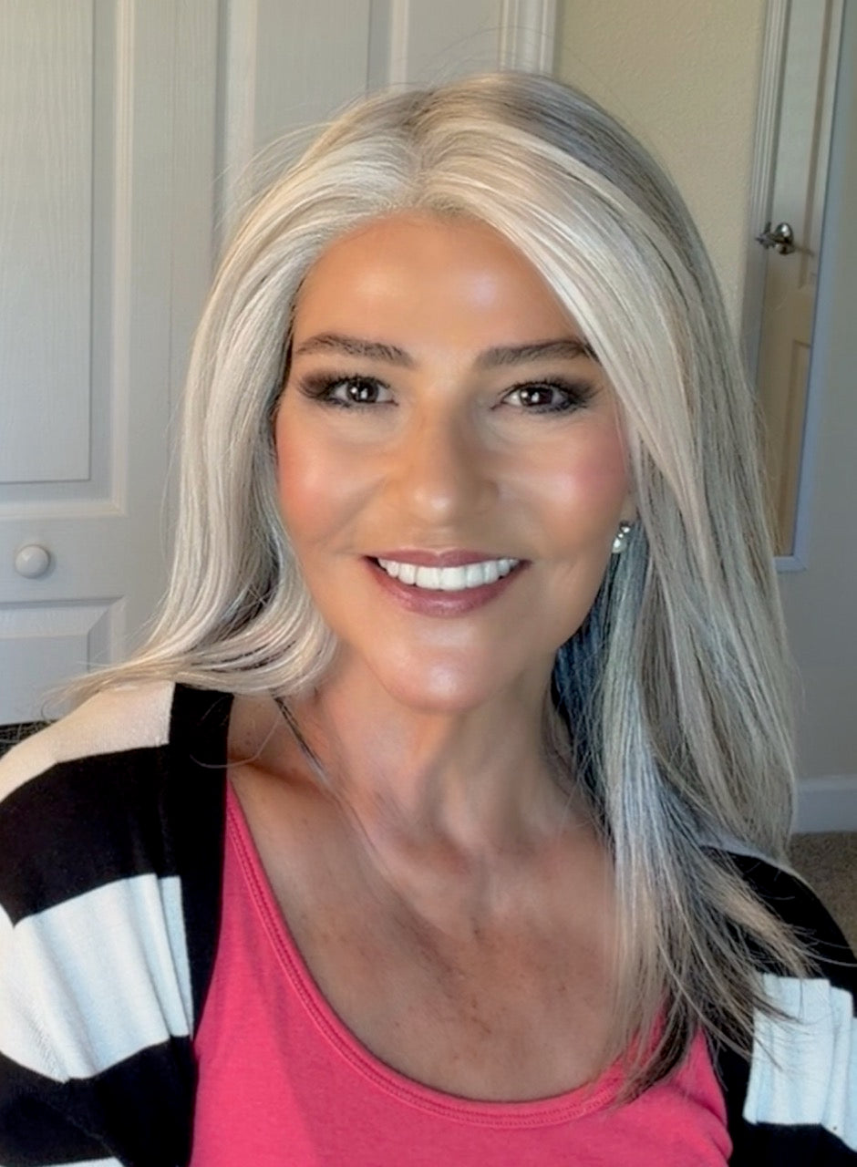 Marlene wearing Box Office Beauty in Iced Granita