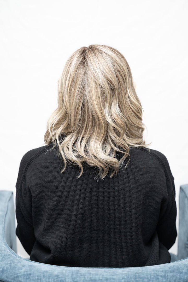 Frannie wearing Bradshaw in Cool Chai Blonde-R