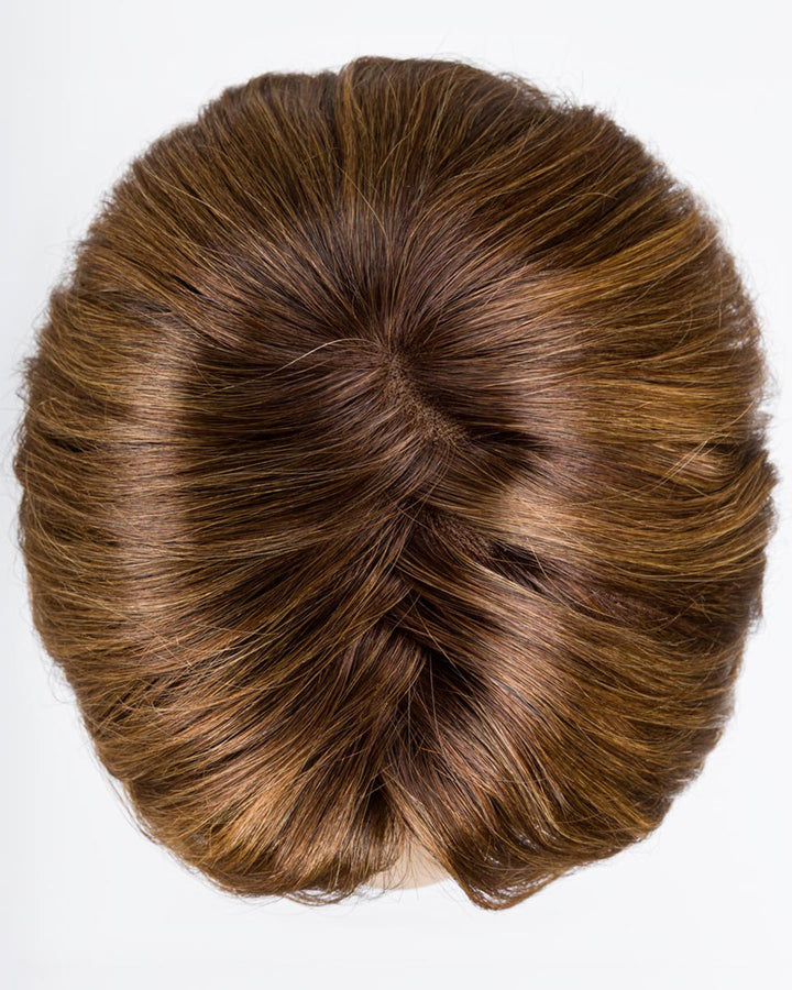 Mocca Rooted 830.12.27 | Medium Brown Blended With Light Auburn, Lightest Brown, And Dark Strawberry Blonde Blend With Shaded Roots