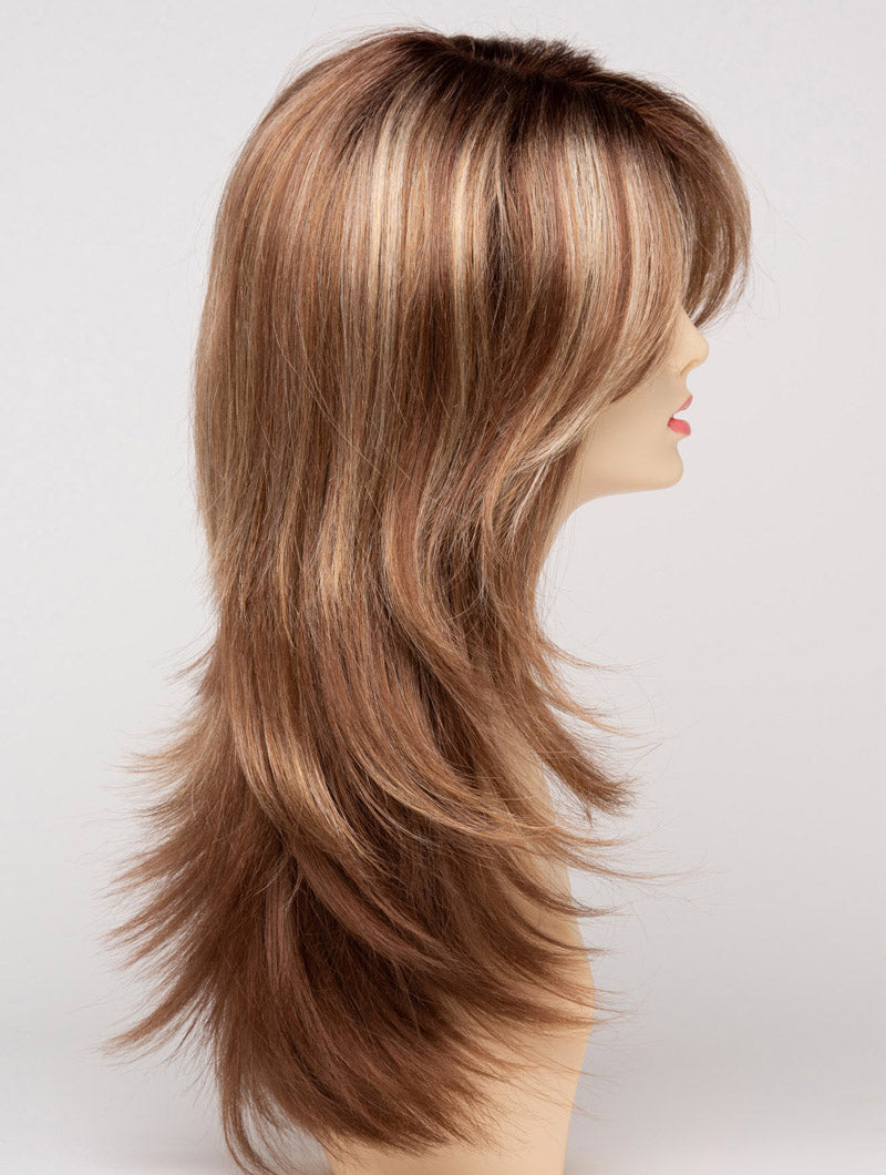 Golden Nutmeg | 27/26/23 R8 | 3-Tone blend of a Cinnamon Brown Base, Chocolate, Brown Roots, and Golden Blonde highlights