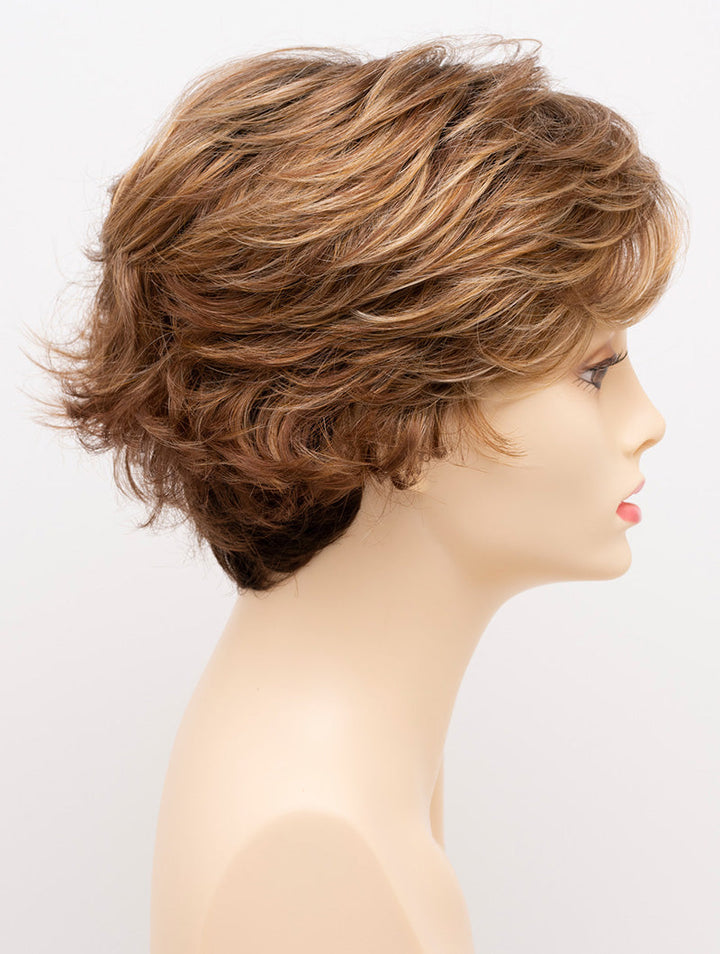 Golden Nutmeg | 27/26/23 R8 | 3-Tone blend of a Cinnamon Brown Base, Chocolate, Brown Roots, and Golden Blonde highlights