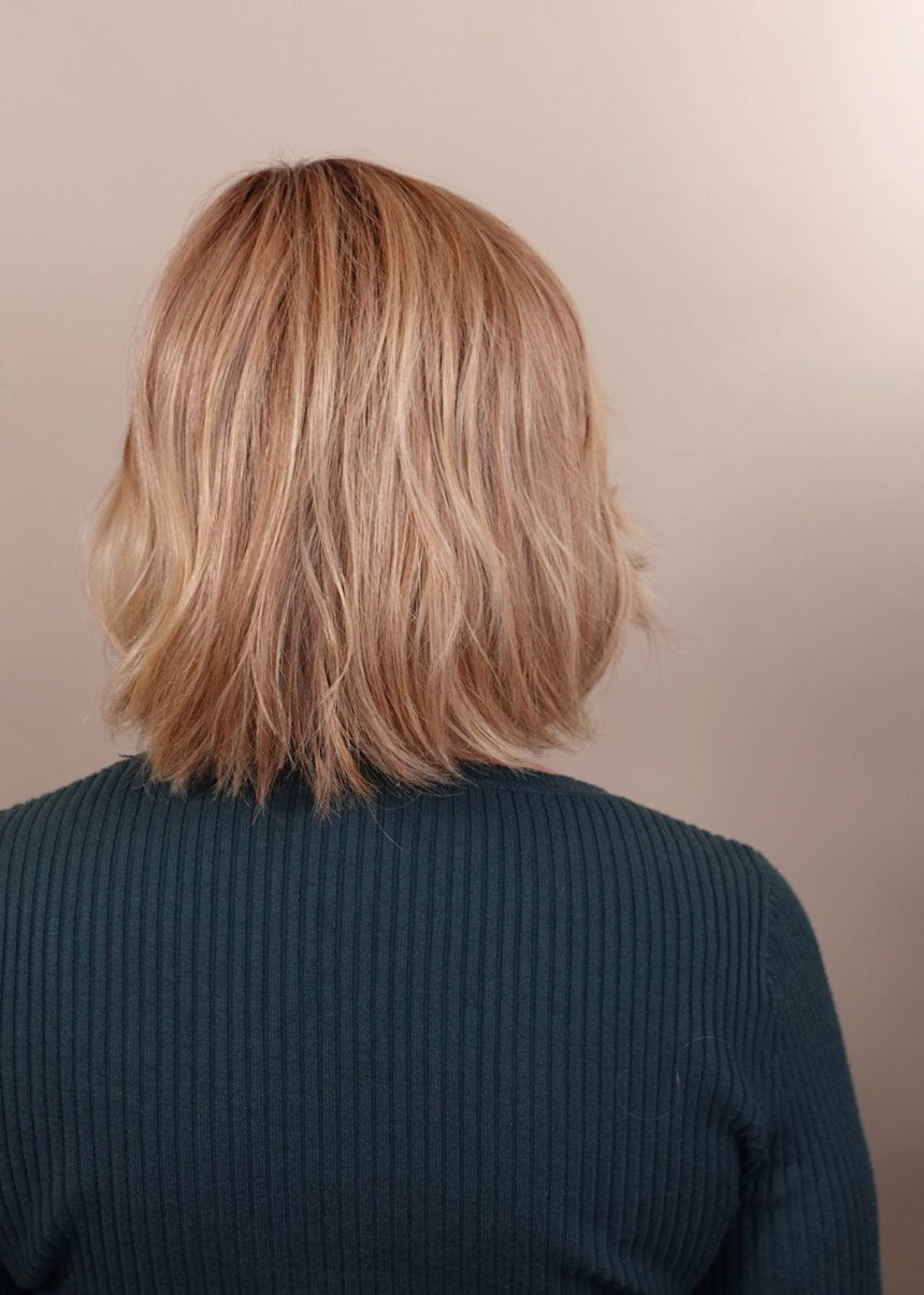 Frannie wearing Madison in Raw Sugar Blonde-R