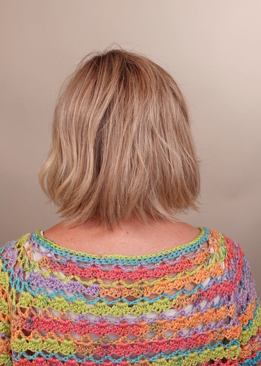 Frannie wearing Madison in Raw Sugar Blonde-R