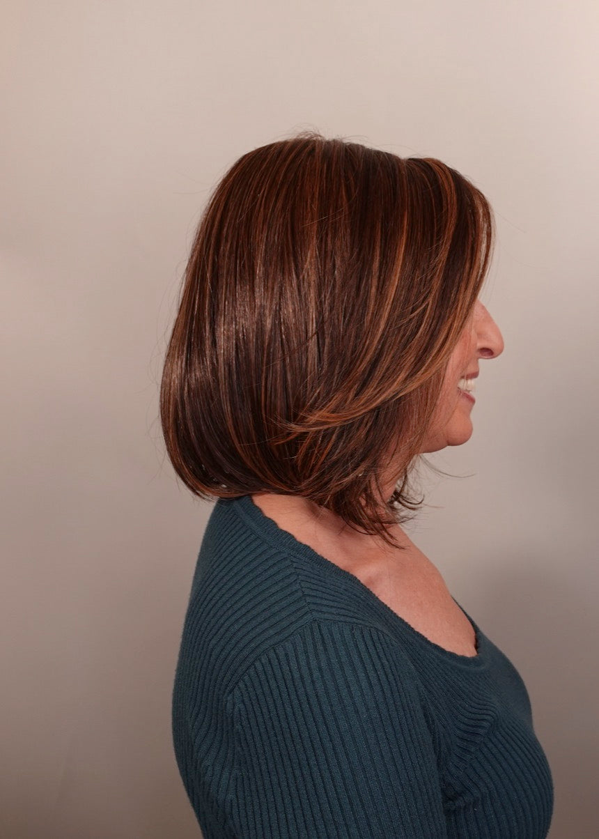 Frannie wearing Montecito in Mocha Maple Brown