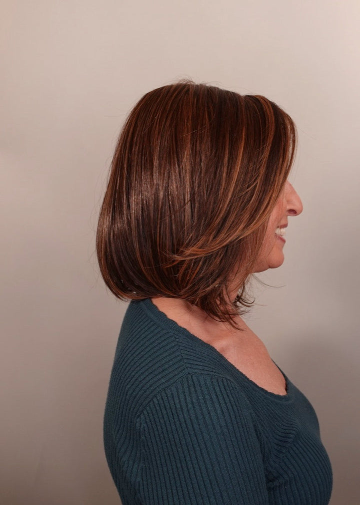 Frannie wearing Montecito in Mocha Maple Brown
