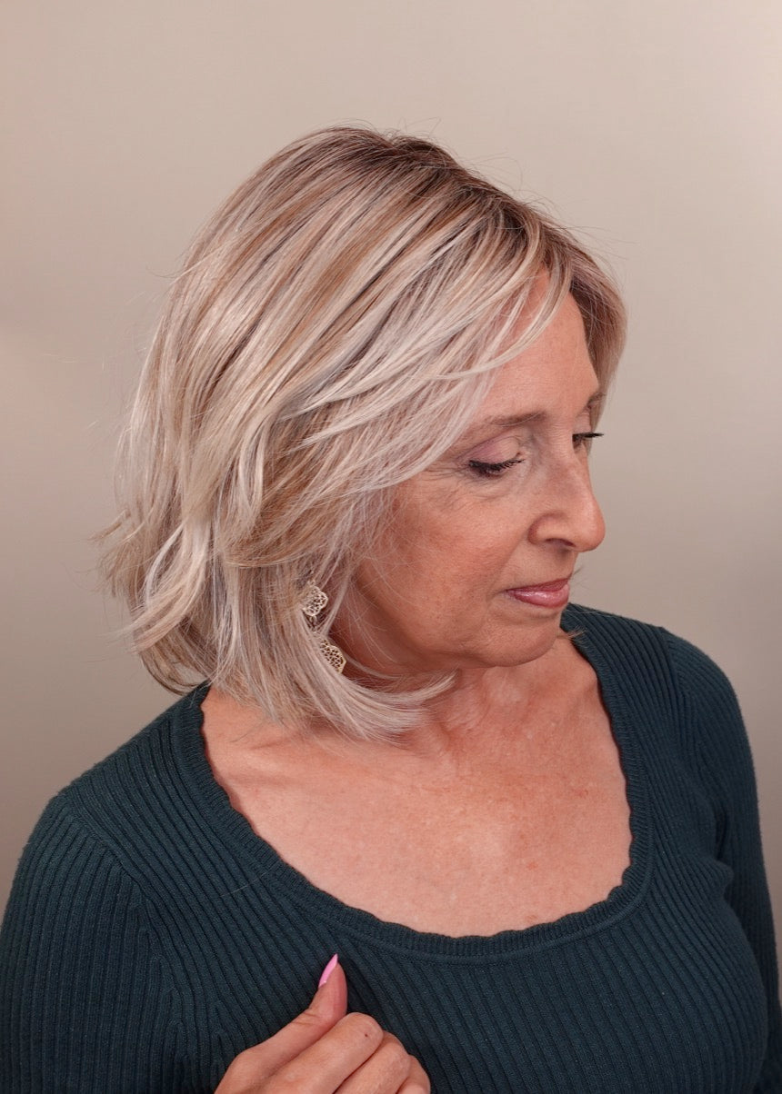 Frannie wearing Tribeca in Milkshake Blonde-R