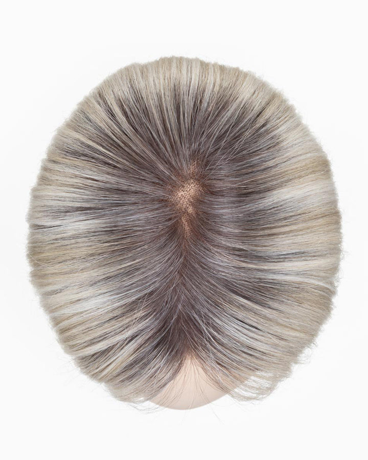 Silver Blonde Rooted 60.23 | Pearl White And Lightest Pale Blonde Blend With Shaded Roots