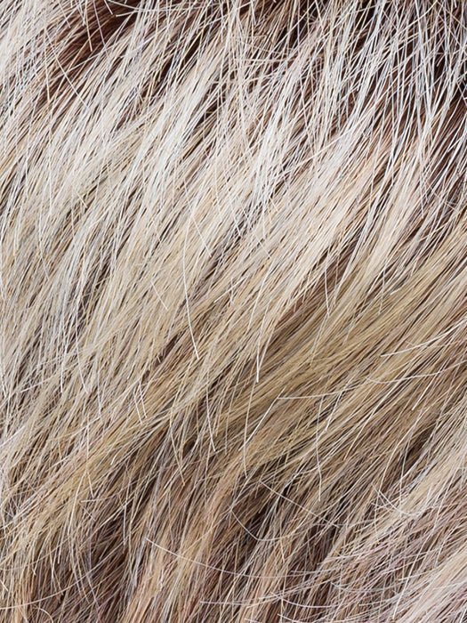 Pearl Rooted 101.48.49 | Pearl Platinum And Lightest Brown With Medium Ash Blonde And Grey Blend With Shaded Roots