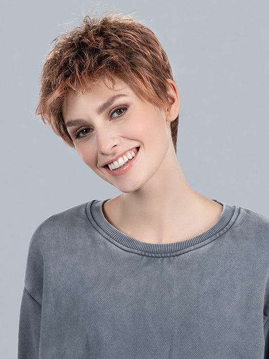 Rosewood Rooted | Medium Brown, Caramel, And Rose Gold Blend With Shaded Roots