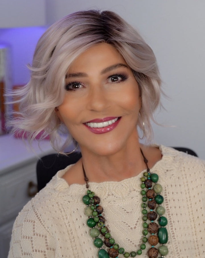 Marlene wearing Cookie in Pastel Rose Rooted