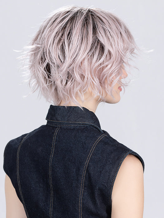 Pastel Rose Rooted | Pearl Platinum And Lightest Ash Blonde With Rose Pink Blend And Shaded Roots