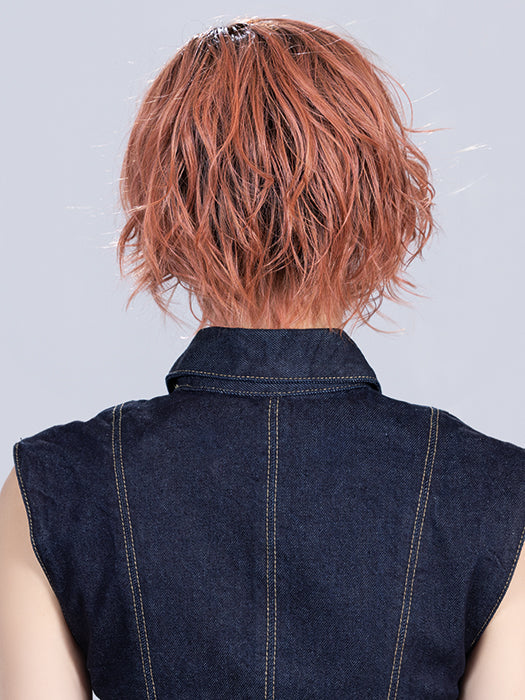 Rose Blush Rooted | Light Copper, Peach, And Soft Rose Gold Tones With Subtle Golden Undertones And Shaded Roots