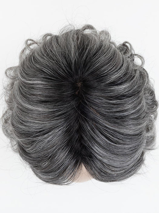 Salt/Pepper Rooted 51.44.39 | Black/Dark Brown, Darkest Brown, And Lightest Brown With Grey Blend And Shaded Roots