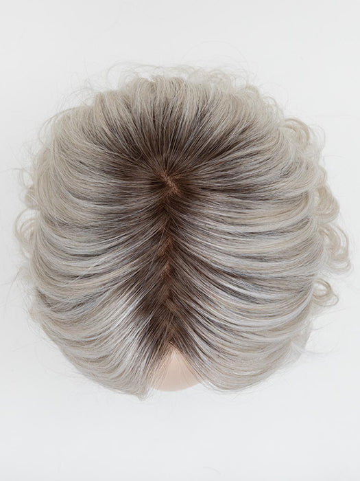 Silver Blonde Rooted 60.15 | Pearl White And Light Ash Blonde With Shaded Roots