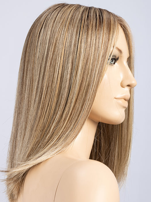 Bernstein Rooted 12.24.27 | Lightest Brown and Lightest Ash Blonde with Dark Strawberry Blonde Blend and Shaded Roots