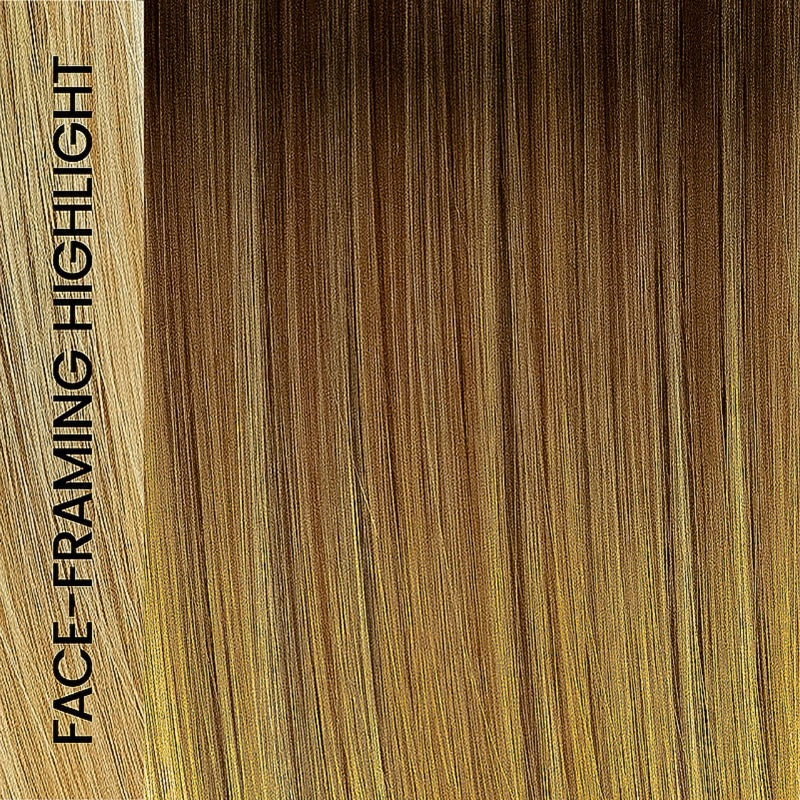 EL14/26/R10 Sunset Melt Lighted | Light Red Brown, Gold Blonde and Light Brown Blend with Rootand Face Framing Highlights