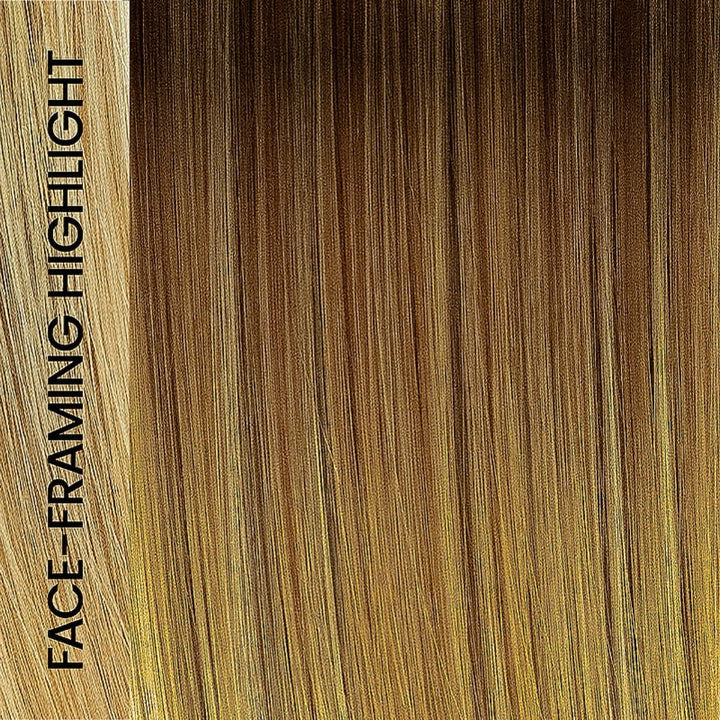 EL14/26/R10 Sunset Melt Lighted | Light Red Brown, Gold Blonde and Light Brown Blend with Rootand Face Framing Highlights