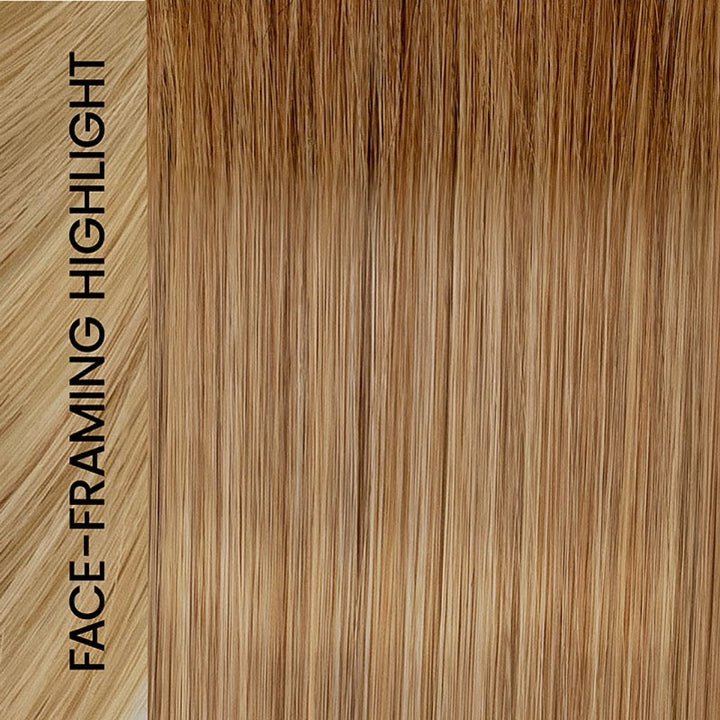 EL27/25/88 Berry Cream Lighted | Light Auburn and Gold Blonde, with Platinum Gold Highlights and Face Framing Highlights