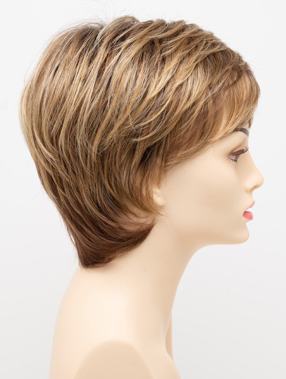 Golden Nutmeg | 27/26/23 R8 | 3-Tone blend of a Cinnamon Brown Base, Chocolate, Brown Roots, and Golden Blonde highlights