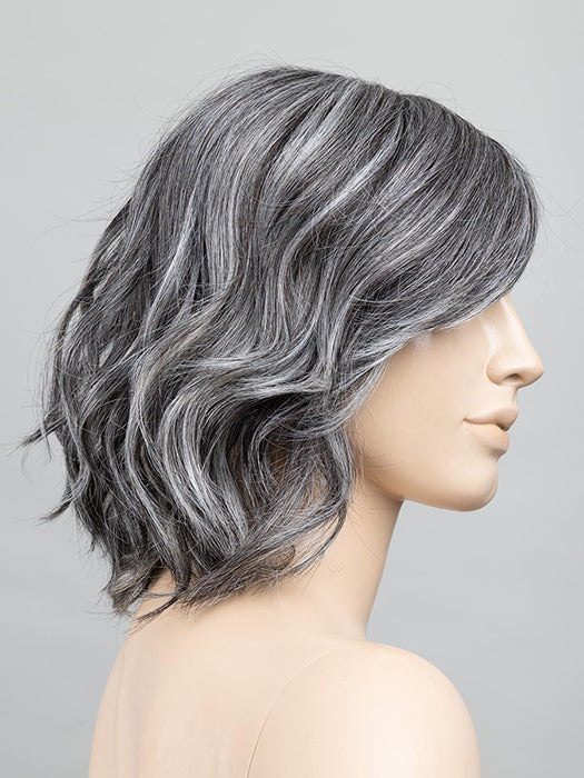 Salt/Pepper Rooted 51.44.29 | Black/Dark Brown, Darkest Brown, And Lightest Brown With Grey Blend And Shaded Roots