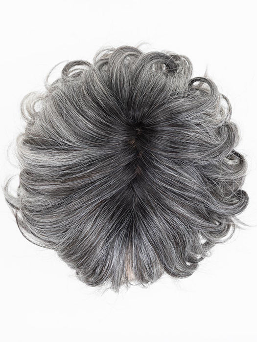 Salt/Pepper Rooted 51.44.29 | Black/Dark Brown, Darkest Brown, And Lightest Brown With Grey Blend And Shaded Roots