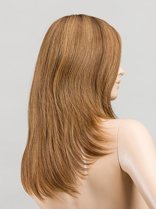 Mocca Rooted 830.12.27 | Medium Brown Blended With Light Auburn, Lightest Brown, And Dark Strawberry Blonde Blend With Shaded Roots