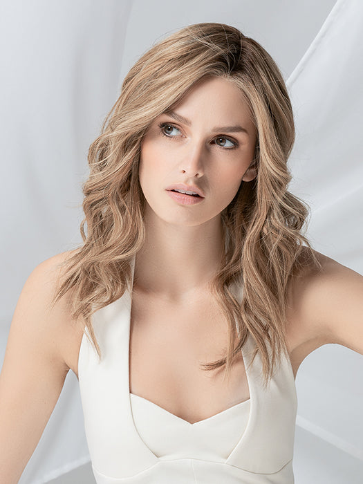 Light Bernstein Rooted 14.26.27 | Medium Ash Blonde, Light Golden Blonde, And Dark Strawberry Blonde With Shaded Roots