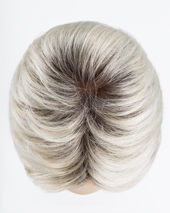 Silver Blonde Rooted 60.23 | Pearl White And Lightest Pale Blonde Blend With Shaded Roots