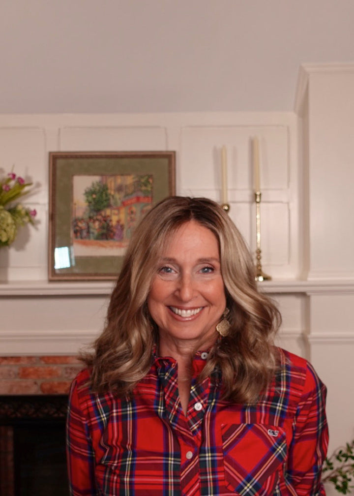 Frannie wearing Molly in Golden Sandstone