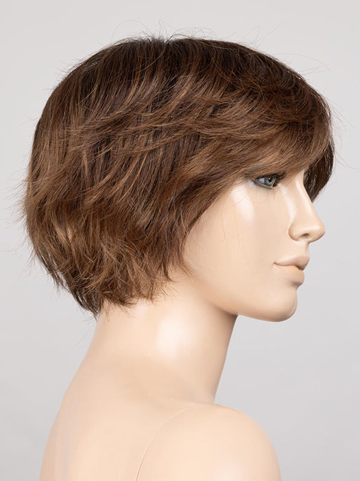 Chocolate Rooted 830.27.6 | Medium And Dark Brown With Light Auburn And Dark Strawberry Blonde Blend With Shaded Roots
