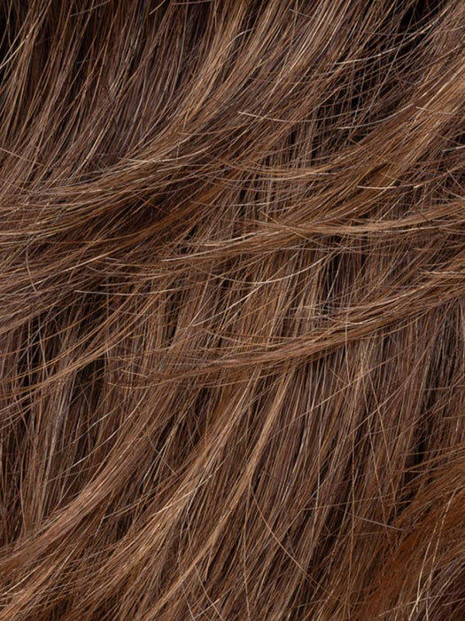 Chocolate Rooted 830.27.6 | Medium And Dark Brown With Light Auburn And Dark Strawberry Blonde Blend With Shaded Roots