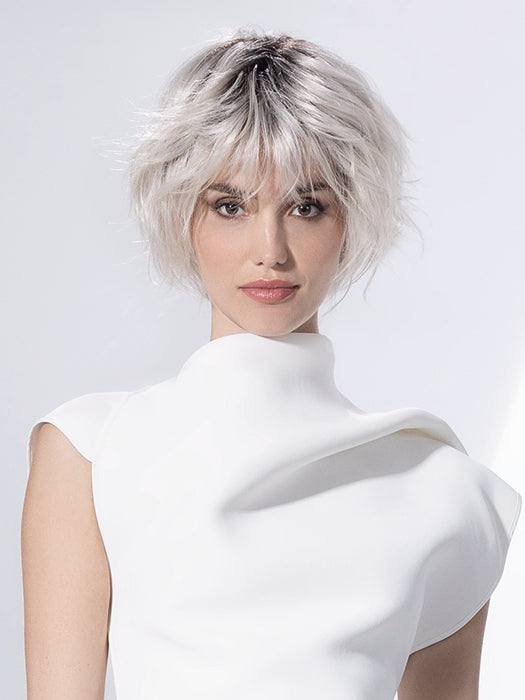 Silver Blonde Rooted 60.1001.24 | Pearl White And Winter White With Lightest Ash Blonde Blend And Shaded Roots