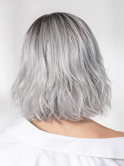 Metallic Grey Rooted 60.51.44 | Pearl White, Darkest/Lightest Brown, And Dark Brown With Grey Blend With Shaded Roots