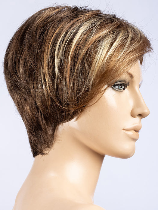 Mocca Lighted 12.26.830 | Lightest Brown and Light Golden Blonde with Medium Brown Blended with Light Auburn Blend with Highlights Throughout and Concentrated in the Front