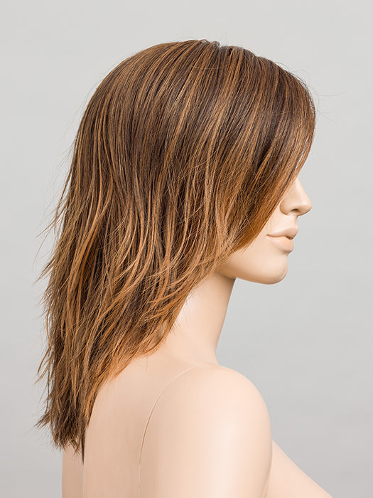Hazelnut Lighted 8.9.27 | Medium Brown And Medium Warm Brown With Dark Strawberry Blonde Blend With Highlights Throughout And Concentrated In The Front