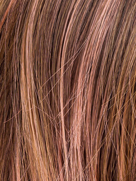 Rosewood Lighted | Medium Brown, Caramel, And Rose Gold Blend With Highlights Throughout And Concentrated In The Front