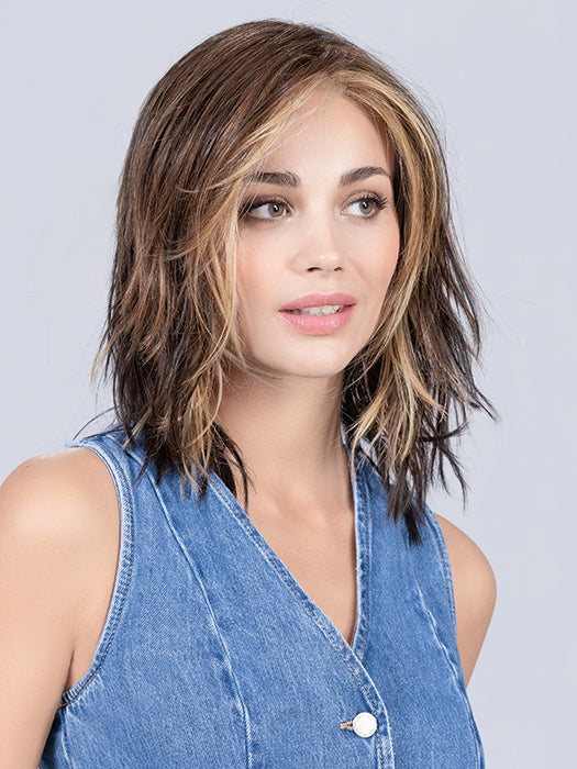 Coffee Brown Lighted 6.9.16 | Dark Brown And Medium Warm Brown With Medium Blonde Blends With Highlights Throughout And Concentrated In The Front