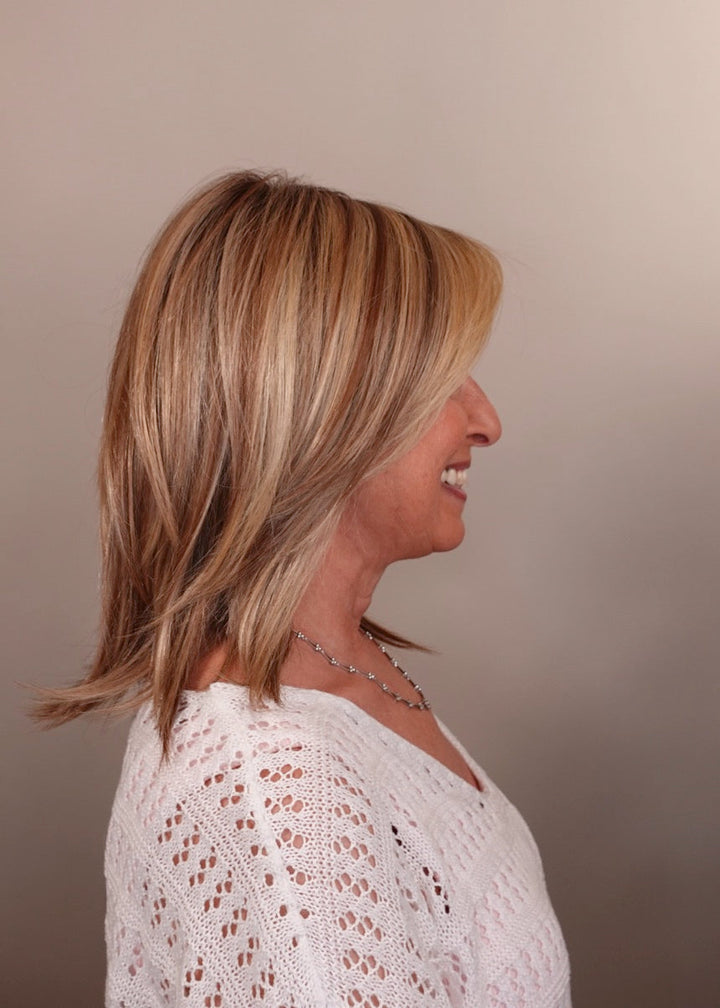 Frannie wearing Sloane in 12FS8 Shaded Praline