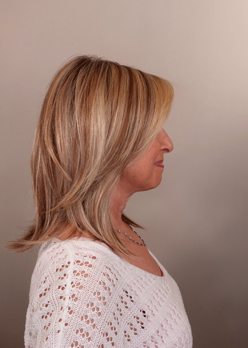Frannie wearing Sloane in 12FS8 Shaded Praline