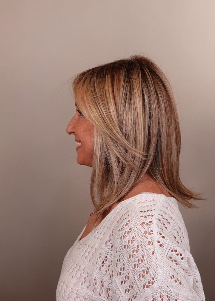 Frannie wearing Sloane in 12FS8 Shaded Praline